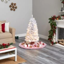 4ft. Pre-Lit White Artificial Christmas Tree, Warm White LED Lights -Michaels X-Mas Decor D478906S 7