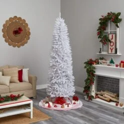 8ft. Pre-Lit White Artificial Christmas Tree, Warm White LED Lights -Michaels X-Mas Decor D478910S 10