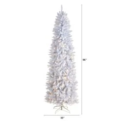 8ft. Pre-Lit White Artificial Christmas Tree, Warm White LED Lights -Michaels X-Mas Decor D478910S 2