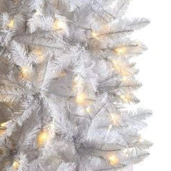 8ft. Pre-Lit White Artificial Christmas Tree, Warm White LED Lights -Michaels X-Mas Decor D478910S 4