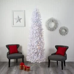 8ft. Pre-Lit White Artificial Christmas Tree, Warm White LED Lights -Michaels X-Mas Decor D478910S 7