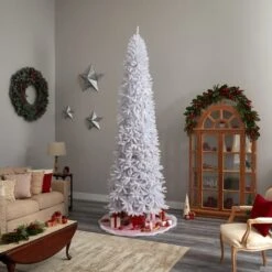 11ft. Pre-Lit Slim White Artificial Christmas Tree, Warm White LED Lights 23 11ft. Pre-Lit Slim White Artificial Christmas Tree, Warm White LED Lights -Michaels X-Mas Decor D478913S 10