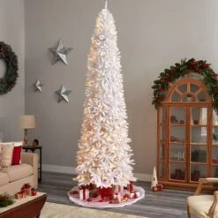 11ft. Pre-Lit Slim White Artificial Christmas Tree, Warm White LED Lights 15 11ft. Pre-Lit Slim White Artificial Christmas Tree, Warm White LED Lights -Michaels X-Mas Decor D478913S 7