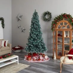 9ft. Pre-Lit Frosted British Columbia Mountain Pine Artificial Christmas Tree, Clear Lights -Michaels X-Mas Decor D478951S 10