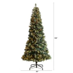 9ft. Pre-Lit Frosted British Columbia Mountain Pine Artificial Christmas Tree, Clear Lights -Michaels X-Mas Decor D478951S 2