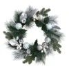 24" Pinecones & Berries Christmas Wreath With Silver Ornaments -Michaels X-Mas Decor D478981S 1