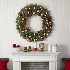 4ft. Oversized Pre-Lit Frosted Holiday Christmas Wreath With Ornaments -Michaels X-Mas Decor D478987S 6
