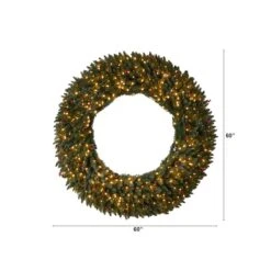 5ft. Clear LED Lights Flocked Artificial Christmas Wreath With Pinecones & Berries -Michaels X-Mas Decor D478997S 2