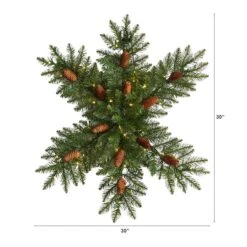 30" Pre-Lit Snowflake Artificial Dunhill Fir Wreath With Pinecones 10 30" Pre-Lit Snowflake Artificial Dunhill Fir Wreath With Pinecones -Michaels X-Mas Decor D479001S 2
