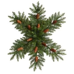 30" Pre-Lit Snowflake Artificial Dunhill Fir Wreath With Pinecones 11 30" Pre-Lit Snowflake Artificial Dunhill Fir Wreath With Pinecones -Michaels X-Mas Decor D479001S 3