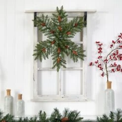 30" Pre-Lit Snowflake Artificial Dunhill Fir Wreath With Pinecones 13 30" Pre-Lit Snowflake Artificial Dunhill Fir Wreath With Pinecones -Michaels X-Mas Decor D479001S 5