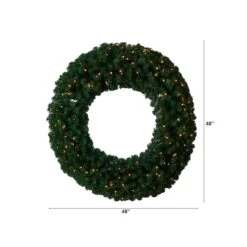 48" White LED Lights Artificial Christmas Wreath 12 48" White LED Lights Artificial Christmas Wreath -Michaels X-Mas Decor D479010S 2