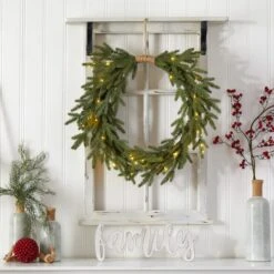 24" Pre-Lit Holiday Christmas Cascading Pine Wreath 14 24" Pre-Lit Holiday Christmas Cascading Pine Wreath -Michaels X-Mas Decor D479012S 4