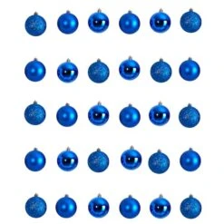 30ct. 2.5" Blue Shatterproof Christmas Ornaments