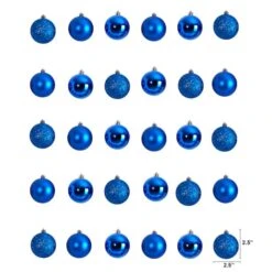 30ct. 2.5" Blue Shatterproof Christmas Ornaments 9 30ct. 2.5" Blue Shatterproof Christmas Ornaments -Michaels X-Mas Decor D479036S 2