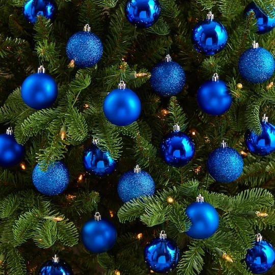 30ct. 2.5" Blue Shatterproof Christmas Ornaments 7 30ct. 2.5" Blue Shatterproof Christmas Ornaments - Image 5