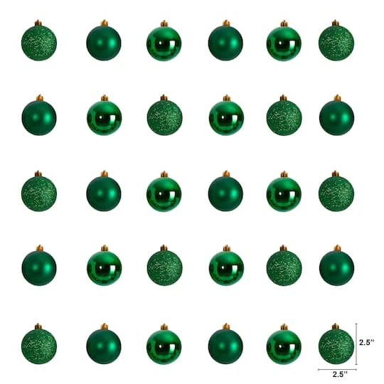 30ct. 2.5" Green Shatterproof Christmas Ornaments 5 30ct. 2.5" Green Shatterproof Christmas Ornaments - Image 3