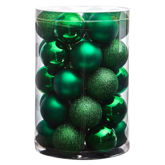30ct. 2.5" Green Shatterproof Christmas Ornaments 6 30ct. 2.5" Green Shatterproof Christmas Ornaments - Image 4