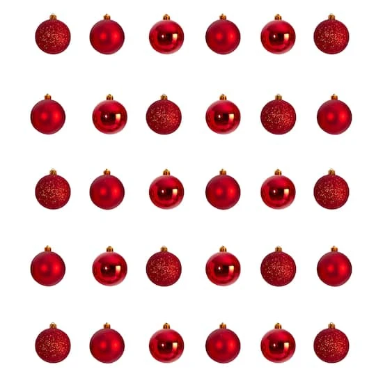 30ct. 2.5" Red Shatterproof Christmas Ornaments 4 30ct. 2.5" Red Shatterproof Christmas Ornaments - Image 2