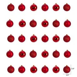 30ct. 2.5" Red Shatterproof Christmas Ornaments 9 30ct. 2.5" Red Shatterproof Christmas Ornaments -Michaels X-Mas Decor D479040S 2