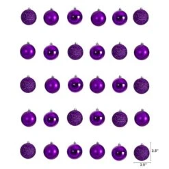 30ct. 2.5" Purple Shatterproof Christmas Ornaments 9 30ct. 2.5" Purple Shatterproof Christmas Ornaments -Michaels X-Mas Decor D479042S 2