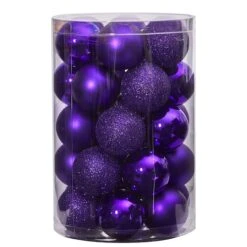 30ct. 2.5" Purple Shatterproof Christmas Ornaments 10 30ct. 2.5" Purple Shatterproof Christmas Ornaments -Michaels X-Mas Decor D479042S 3