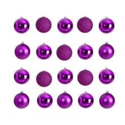 20ct. 3" Pink Shatterproof Christmas Ornaments