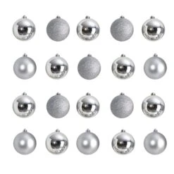 20ct. 3" Silver Shatterproof Christmas Ornaments -Michaels X-Mas Decor D479050S 1 1
