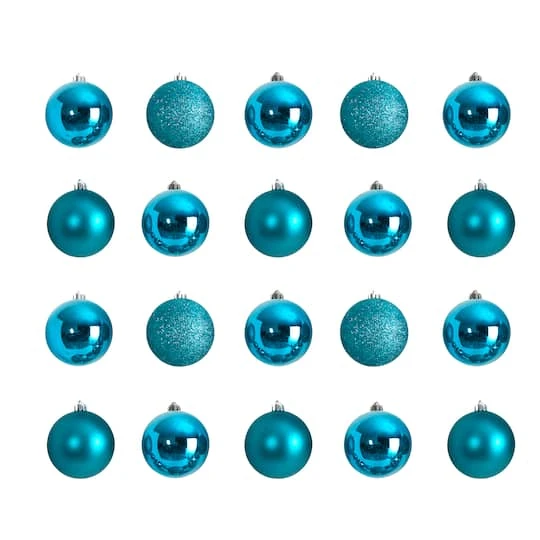 20ct. 3" Teal Shatterproof Christmas Ornaments 4 20ct. 3" Teal Shatterproof Christmas Ornaments - Image 2
