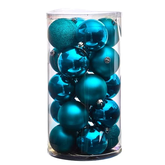20ct. 3" Teal Shatterproof Christmas Ornaments 6 20ct. 3" Teal Shatterproof Christmas Ornaments - Image 4