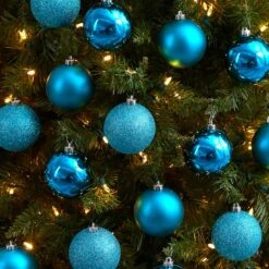 20ct. 3" Teal Shatterproof Christmas Ornaments 11 20ct. 3" Teal Shatterproof Christmas Ornaments -Michaels X-Mas Decor D479051S 4