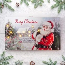 Glitzhome® 24" LED Wooden Santa Wall Décor -Michaels X-Mas Decor D479422S 3