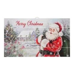 Glitzhome® 24" LED Wooden Santa Wall Décor -Michaels X-Mas Decor D479422S 6