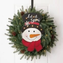 Glitzhome® 19" Lighted Snowman Wall Décor -Michaels X-Mas Decor D479425S 3