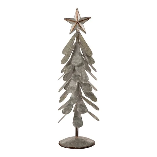 Glitzhome® Galvanized Metal Christmas Tree Table Décor Set 7 Glitzhome® Galvanized Metal Christmas Tree Table Décor Set - Image 5
