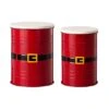 Glitzhome® Christmas Metal Santa Belt Storage Container Set 2 Glitzhome® Christmas Metal Santa Belt Storage Container Set -Michaels X-Mas Decor D479442S 1