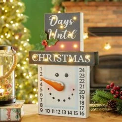 Glitzhome® 15" LED Christmas Snowman Countdown Décor -Michaels X-Mas Decor D479443S 2