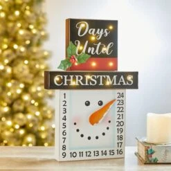 Glitzhome® 15" LED Christmas Snowman Countdown Décor -Michaels X-Mas Decor D479443S 3