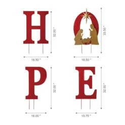 Glitzhome® 2.5ft. LED Metal Hope Yard Stake Set With Timer -Michaels X-Mas Decor D479450S 6
