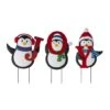 Glitzhome® 3.5ft. Metal Joy Penguin Yard Stake Set 1 Glitzhome® 3.5ft. Metal Joy Penguin Yard Stake Set -Michaels X-Mas Decor D479454S 1