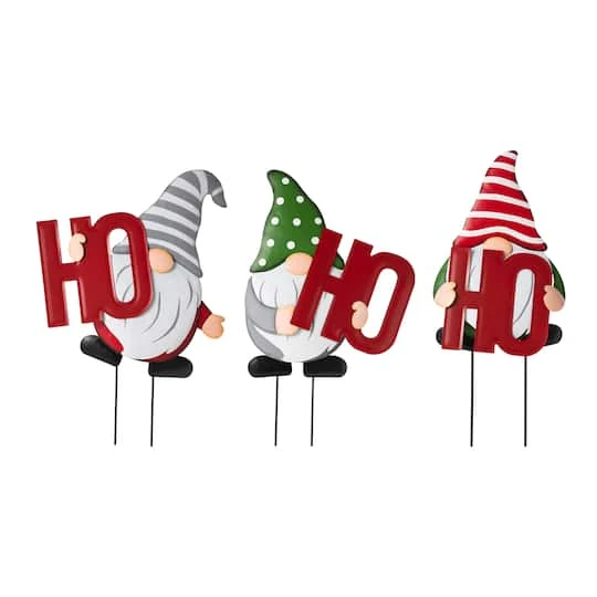 Glitzhome® 51" Metal Ho Ho Ho Gnome Yard Stake 7 Glitzhome® 51" Metal Ho Ho Ho Gnome Yard Stake - Image 5
