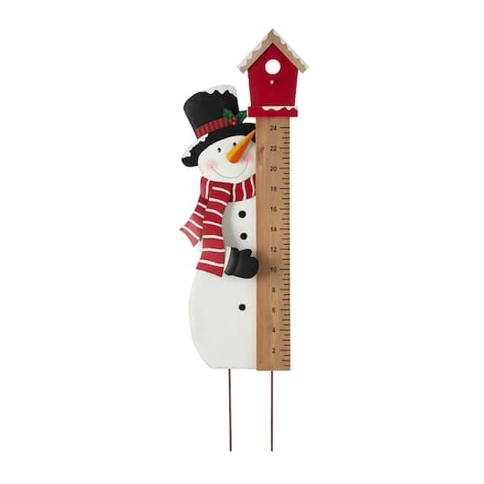 Glitzhome® 40" Snowman Snow Gauge Yard Stake 3 Glitzhome® 40" Snowman Snow Gauge Yard Stake