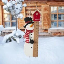 Glitzhome® 40" Snowman Snow Gauge Yard Stake 13 Glitzhome® 40" Snowman Snow Gauge Yard Stake -Michaels X-Mas Decor D479459S 3