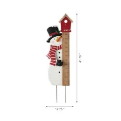 Glitzhome® 40" Snowman Snow Gauge Yard Stake 15 Glitzhome® 40" Snowman Snow Gauge Yard Stake -Michaels X-Mas Decor D479459S 5