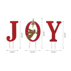 Glitzhome® 3.5ft. LED Metal Joy Angel Yard Stake Set With Timer -Michaels X-Mas Decor D479461S 7