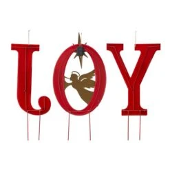 Glitzhome® 3.5ft. LED Metal Joy Angel Yard Stake Set With Timer -Michaels X-Mas Decor D479461S 8