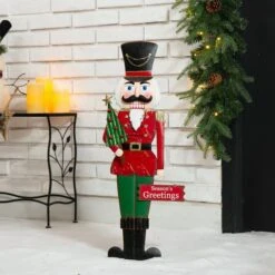 Glitzhome® 3ft. Metal Nutcracker Yard Stake 14 Glitzhome® 3ft. Metal Nutcracker Yard Stake -Michaels X-Mas Decor D479462S 3