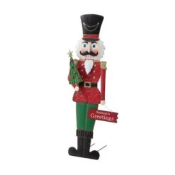 Glitzhome® 3ft. Metal Nutcracker Yard Stake 15 Glitzhome® 3ft. Metal Nutcracker Yard Stake -Michaels X-Mas Decor D479462S 4