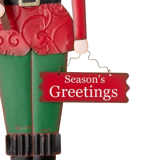 Glitzhome® 3ft. Metal Nutcracker Yard Stake 8 Glitzhome® 3ft. Metal Nutcracker Yard Stake - Image 6