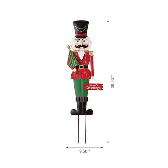 Glitzhome® 3ft. Metal Nutcracker Yard Stake 10 Glitzhome® 3ft. Metal Nutcracker Yard Stake - Image 8